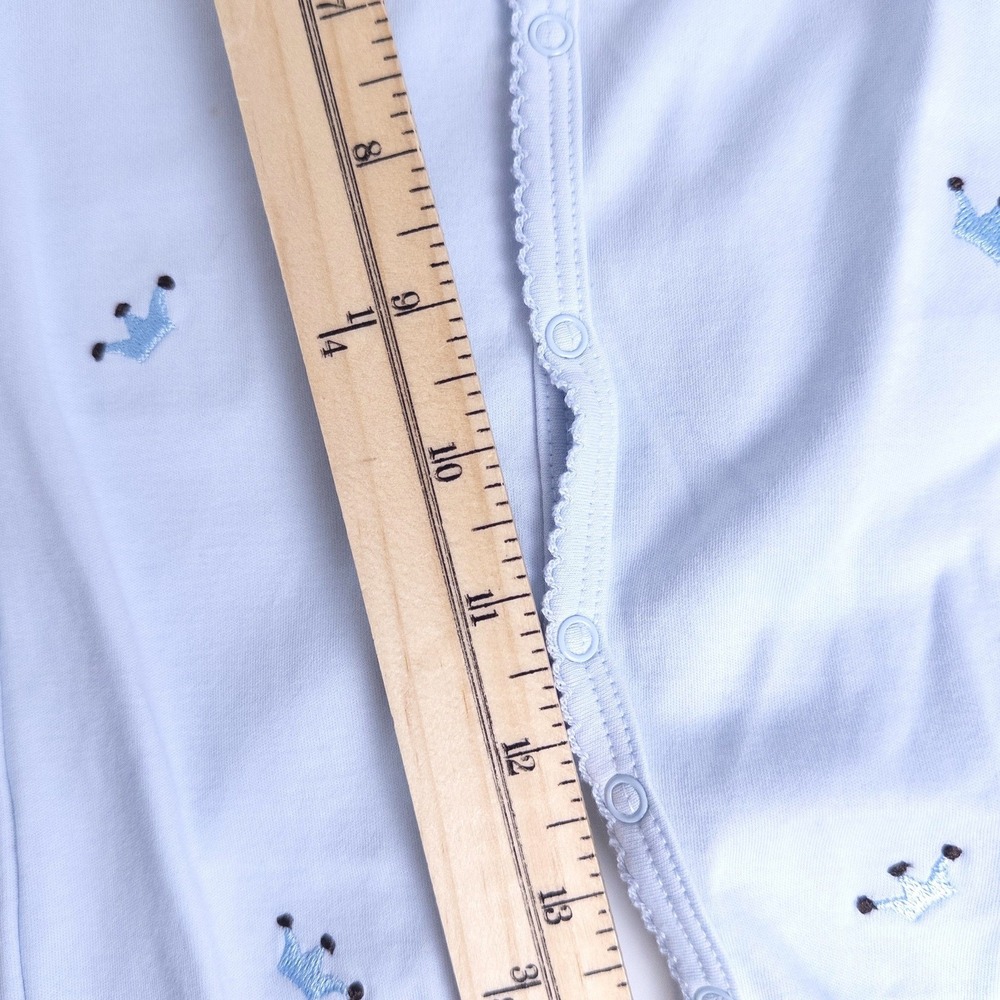Margery Ellen Crown Pima Cotton Footie Sleeper Baby‎ 0-3 Months Blue - Picture 8 of 9